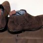 CESARE PACIOTTI SHOES $595 DARK BROWN SUEDE CAPTOE LOGO ORNAMENT BOOT  8 41e NEW