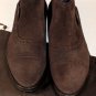 CESARE PACIOTTI SHOES $595 DARK BROWN SUEDE CAPTOE LOGO ORNAMENT BOOT  8 41e NEW
