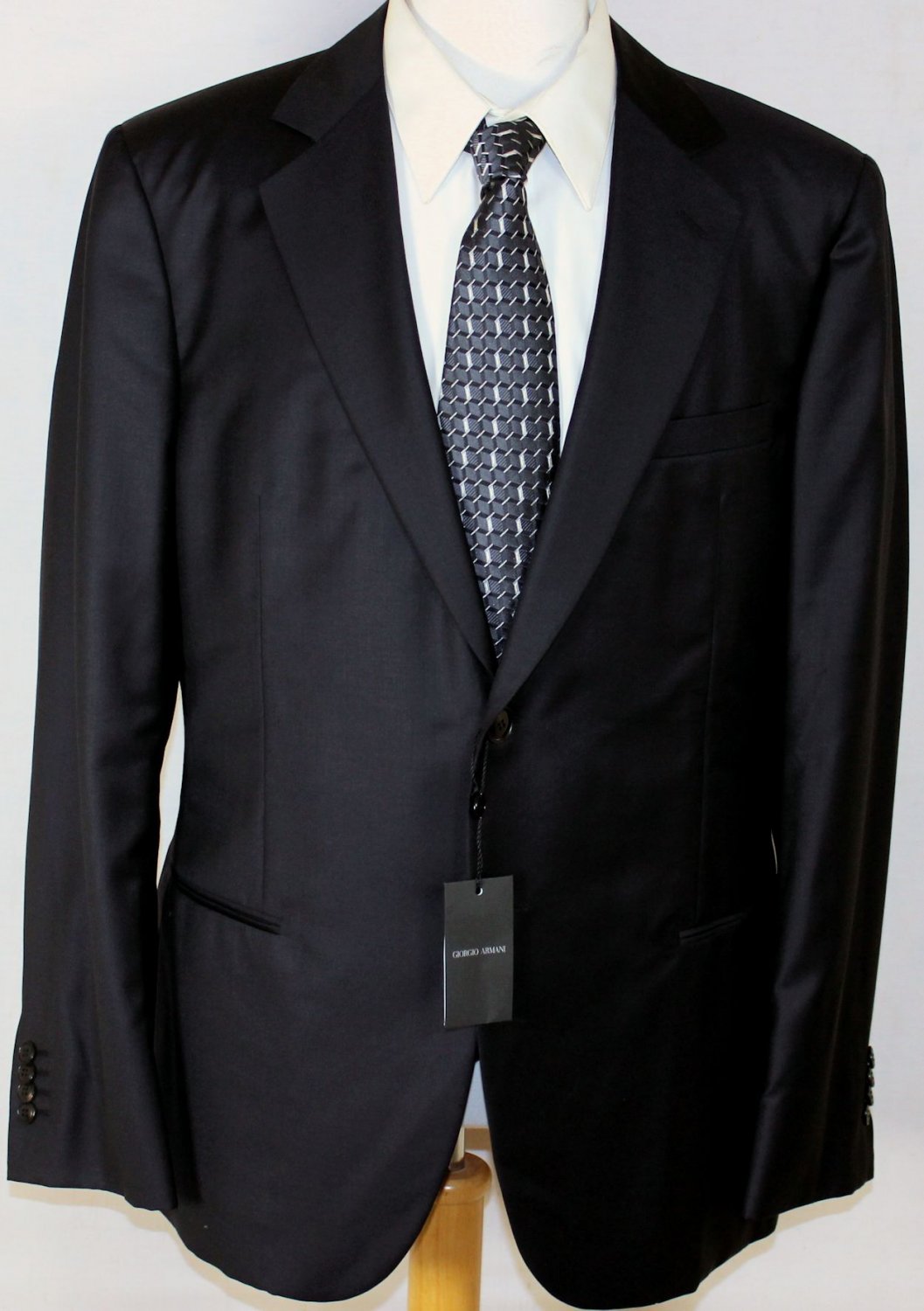 GIORGIO ARMANI BLACK LABEL SUIT $2850 NAVY 2-BTN WOOL/CASHMERE SUIT 46R ...