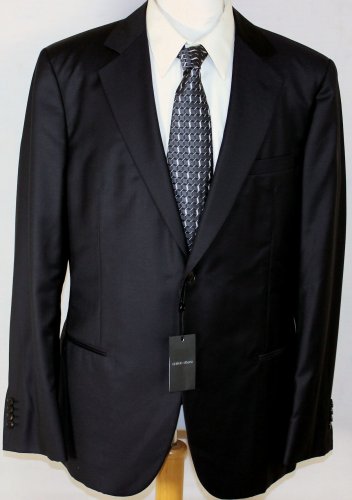 GIORGIO ARMANI BLACK LABEL SUIT $2850 NAVY 2-BTN WOOL/CASHMERE SUIT 46R 56e NEW