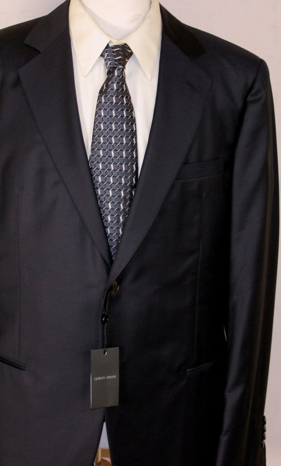 Giorgio Armani Black Label Suit $2850 Navy 2-btn Wool Cashmere Suit 46r 