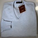 LORO PIANA SWEATER $1080 SKY BLUE 100%CASHMERE V-NECK JUMPER PULLOVER M 50 NEW