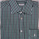 KITON DRESS SHIRT $775 BLUE/GREEN GINGHAM HANDMADE SHIRT 17.5/37 44 XL NEW
