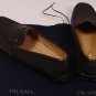 PRADA SHOES $595 DARK BROWN LOGO ORNAMENTED PENNY VAMP AVIATOR DRIVER 11 44e NEW