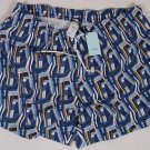 MALO SWIMSUIT $295 BLUE LOGO ABSTRACT BEACHWEAR SWIM SHORTS TRUNKS XXL 56e NEW