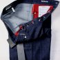 KITON JEANS $995 DK WASH SCRATCH FADE LOGO EMBROIDERED DENIM 35/34 50e NEW