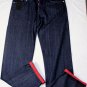 KITON JEANS $995 DK WASH SCRATCH FADE LOGO EMBROIDERED DENIM 35/34 50e NEW
