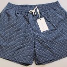 FERRAGAMO SWIMSUIT $355 BLUE LOGO GANCINI PRINT LOGO ORNAMENTED TRUNKS L 52 NEW