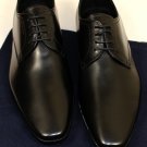 PRADA SHOES $695 BLACK LOGO EMBOSSED LOGO ORNAMNETED HEEL DERBY 9 42e NEW