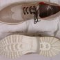 SANTONI SHOES $750 BEIGE LINEN/LEATHER WING TIP LUG SOLE SUMMER DERBY 12 45e NEW