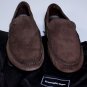 ZEGNA SHOES $565 BROWN SUEDE CALF LOGO ORNAMENT VENETIAN VAMP DRIVER 10 43e NEW