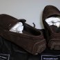 ZEGNA SHOES $565 BROWN SUEDE CALF LOGO ORNAMENT VENETIAN VAMP DRIVER 10 43e NEW