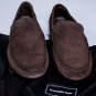 ZEGNA SHOES $565 BROWN SUEDE CALF LOGO ORNAMENT VENETIAN VAMP DRIVER 10 43e NEW