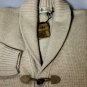BORRELLI SWEATER $980 MALT WOOL/CASHMERE 3-TOGGLE SHAWL COLLAR CARDIGAN L 52 NEW