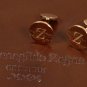 ZEGNA CUFF LINKS $1995 SOLID 18K ROSE GOLD ETCHED LOGO TAB FLUTED CUFF LINKS NEW