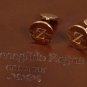 ZEGNA CUFF LINKS $1995 SOLID 18K ROSE GOLD ETCHED LOGO TAB FLUTED CUFF LINKS NEW