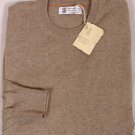 BRUNELLO CUCINELLI SWEATER MALT BROWN 100%CASHMERE CREWNECK JUMPER MED 50e NEW