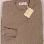 BRUNELLO CUCINELLI SWEATER MALT BROWN 100%CASHMERE CREWNECK JUMPER MED 50e NEW
