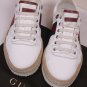 GUCCI SHOES $525 WHITE KANVAS LOGO WEB STRIPE LOW PROFILE TRAINERS 9.5 42.5e NEW