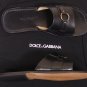 DOLCE & GABBANA SHOES $495 BLACK LOGO BRASS ORNAMNETED LEATHER SANDAL 10 43 NEW