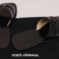 DOLCE & GABBANA SHOES $495 BLACK LOGO BRASS ORNAMNETED LEATHER SANDAL 10 43 NEW