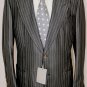 TOM FORD SUIT $5590 DARK BLUE SILK/WOOL HANDMADE 2BTN PINSTRIPE SUIT 40R 52e NEW