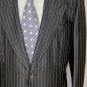 TOM FORD SUIT $5590 DARK BLUE SILK/WOOL HANDMADE 2BTN PINSTRIPE SUIT 40R 52e NEW