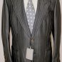 TOM FORD SUIT $5590 DARK BLUE SILK/WOOL HANDMADE 2BTN PINSTRIPE SUIT 40R 52e NEW