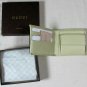 GUCCI WALLET $395 IVORY PEBBLE GRAIN LOGO WEB ORNAMENTED COIN POUCH BILLFOLD NEW