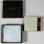 GUCCI WALLET $395 IVORY PEBBLE GRAIN LOGO WEB ORNAMENTED COIN POUCH BILLFOLD NEW