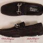 SALVATORE FERRAGAMO SHOES BROWN SUEDE LOGO GANCIO ORNAMENT DRIVER 7 EEE 40e NEW