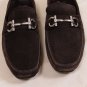 SALVATORE FERRAGAMO SHOES BROWN SUEDE LOGO GANCIO ORNAMENT DRIVER 7 EEE 40e NEW