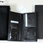 DIOR HOMME WALLET $610 BLACK LEATHER TEXTURED STRIPED LOGO LONG CHINA WALLET NEW