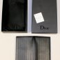 DIOR HOMME WALLET $610 BLACK LEATHER TEXTURED STRIPED LOGO LONG CHINA WALLET NEW
