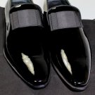 DSQUARED2 SHOES $750 BLACK PATENT CALF GROSGRAIN BOW VAMP LOAFER 8.5 41.5 NEW