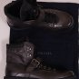 PRADA SHOES $945 DARK BROWN VINTAGE CALF LACED/BUCKLE LOGO HIKING BOOT 12 45 NEW