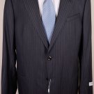 GIORGIO ARMANI SUIT $1945 CHAR GRAY/GRAY STRIPE 2BTN WOOL/SILK SUIT 46L 56e NEW