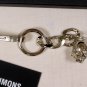 RAF SIMONS KEYCHAIN $385 SILVER OVERSIZED CHAIN & SKULL LOGO KEY HANGER NEW