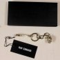 RAF SIMONS KEYCHAIN $385 SILVER OVERSIZED CHAIN & SKULL LOGO KEY HANGER NEW