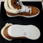DSQUARED2 SHOES $750 BROWN SUEDE LOGO EMBROIDER SHEARLING LINED HITOP 8 41e NEW