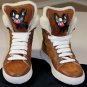 DSQUARED2 SHOES $750 BROWN SUEDE LOGO EMBROIDER SHEARLING LINED HITOP 8 41e NEW