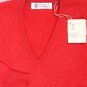 BRUNELLO CUCINELLI SWEATER WATERMELON RED 100%CASHMERE V-NECK JUMPER MED 50e NEW