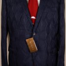 GUCCI JACKET $2850 NAVY COTTON/SILK DIGITAL DESIGN 2-BTN BLAZER 42 54e NEW