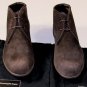 ZEGNA SHOES $595 DARK BROWN SUEDE CALFSKIN HIGHWAY DESERT ANKLE BOOTS 9 42e NEW