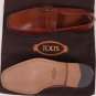 TOD'S SHOES $595 DARK BROWN LOGO BUCKLED VAMP TONAL STITCH LOAFER 7 40  NEW
