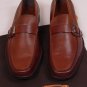 TOD'S SHOES $595 DARK BROWN LOGO BUCKLED VAMP TONAL STITCH LOAFER 7 40  NEW