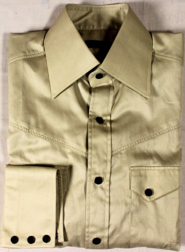 TOM FORD SHIRT $595 BEIGE MULTI-POCKET SNAP BUTTON DRESS SHIRT 16/35 41  NEW