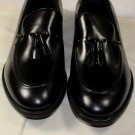 SALVATORE FERRAGAMO SHOES BLACK CALFSKIN TASSELED VAMP LOAFER 12D 45e NEW