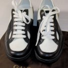 GUCCI SHOES $495 BLACK/WHITE LOGO ACCENTED LOW PROFILE TRAINERS 13 46e NEW