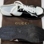 GUCCI SHOES $495 BLACK/WHITE LOGO ACCENTED LOW PROFILE TRAINERS 13 46e NEW